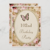 Invitation Notes musicales pour le 102e anniversaire des Rose (Devant / Derrière)