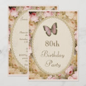 Invitation Notes musicales pour le 80e anniversaire du papill (Devant / Derrière)