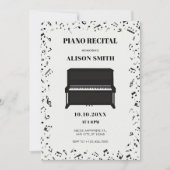 Invitation notes musicales pour piano (Devant)