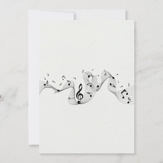 Invitation Notes musicales pour piano baby shower (Dos)