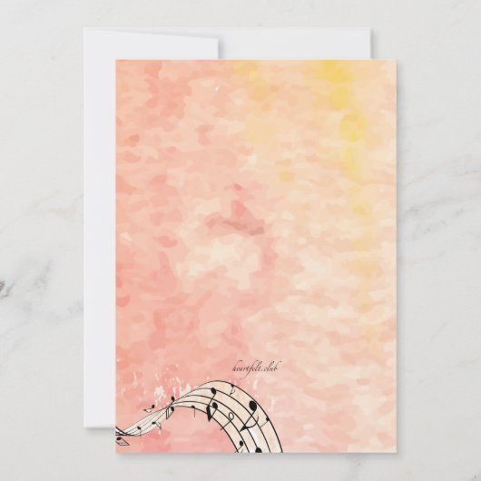 Invitation Notes musicales sur l'Arrière - plan corallien (Dos)