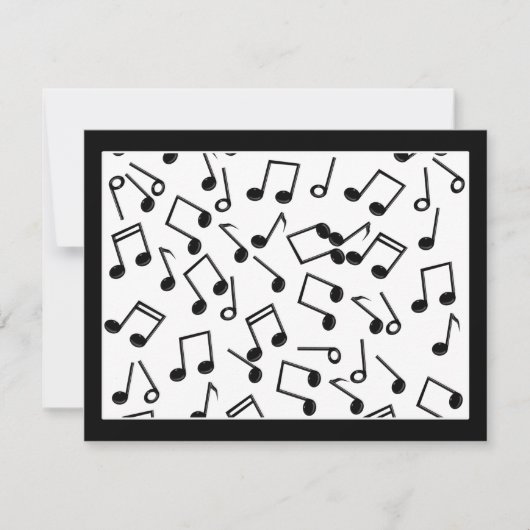 Invitation Notes musicales sur vierge (Ajouter une couleur Ar (Devant)