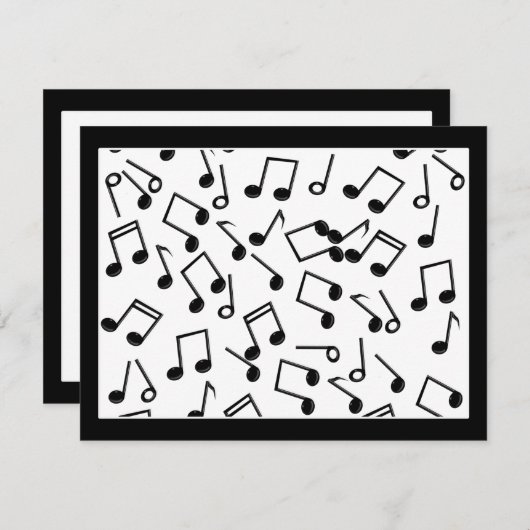 Invitation Notes musicales sur vierge (Ajouter une couleur Ar (Devant / Derrière)