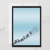 Invitation Notes musicales Turquoises Glitzy Anniversaire (Dos)