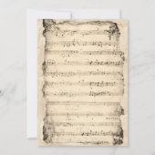 Invitation Notes Musicales Vieillies Fond d'Invitation | Vint (Dos)