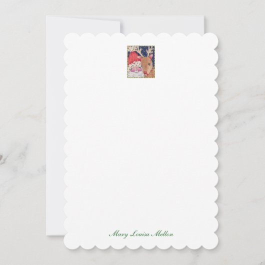 Invitation Notes personnalisés de Père Noël et Rudolf (Devant)