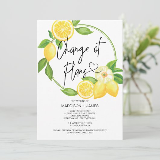 Invitation Notes reportées par le Mariage Changement de plan  (Debout devant)