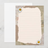 Invitation Notes Vintages Brown en beige (Devant / Derrière)