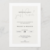 Invitation Nothing Fancy Just Love Beige Elegant Wedding (Devant)