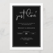 Invitation Nothing Fancy Just Love Black Elegant Wedding (Devant)