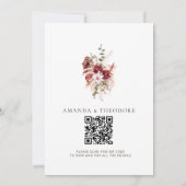 Invitation Nothing Fancy Just Love Burgundy Floral Qr Wedding (Dos)