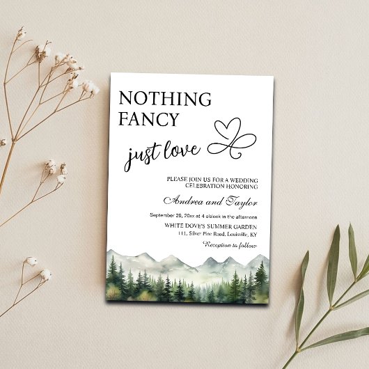 Invitation Nothing Fancy Just Love Casual Wedding