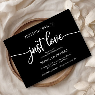 Invitation Nothing Fancy Just Love Casual Wedding Black