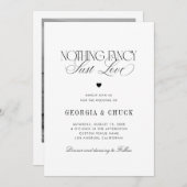 Invitation Nothing Fancy Just Love Luxe Script Photo Wedding (Devant / Derrière)