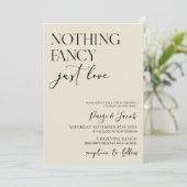 Invitation Nothing Fancy Just Love Minimalist Casual Wedding (Debout devant)