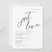 Invitation Nothing Fancy Just Love Minimalist Elegant wedding (Devant)