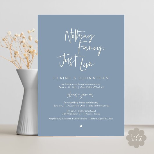 Invitation Nothing Fancy Just Love Modern Minimalist Casual