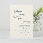 Invitation Nothing Fancy Just Love, Modern Wedding Dinner (Debout devant)
