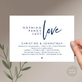 Invitation Nothing Fancy, Just Love, Modern Wedding Reception