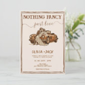 Invitation Nothing Fancy Just Love Photo QR Code Wedding   (Debout devant)