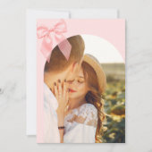 Invitation Nothing Fancy Just Love Pink Bow Photo Wedding (Devant)