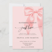 Invitation Nothing Fancy Just Love Pink Bow Photo Wedding (Dos)