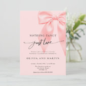 Invitation Nothing Fancy Just Love Pink Bow Wedding (Debout devant)