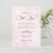 Invitation Nothing Fancy Just Love Pink Peonies Boho Wedding (Debout devant)