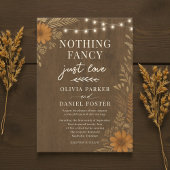 Invitation Nothing Fancy Just Love Rustic Boho Wedding