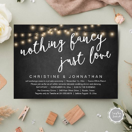 Invitation Nothing Fancy, Just Love Rustic Wedding Dinner