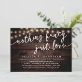 Invitation Nothing Fancy, Just Love, Rustic Wedding Reception (Debout devant)