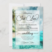 Invitation Nothing Fancy Just Love Tropical Beach Wedding (Devant)