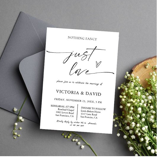 Invitation Nothing fancy just love wedding