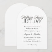 Invitation Nothing Fancy Just Love Wedding Reception (Devant / Derrière)