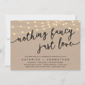 Invitation Nothing Fancy, Just Love, Wedding Reception Dinner (Devant)