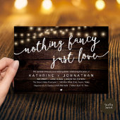 Invitation Nothing Fancy, Just Love, Wedding Reception Dinner