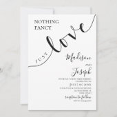 Invitation Nothing Fancy Just Love, Wedding, Script, Simple (Devant)