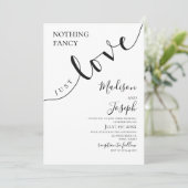 Invitation Nothing Fancy Just Love, Wedding, Script, Simple (Debout devant)