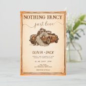 Invitation Nothing Fancy Just Love Western Rustic Wedding   (Debout devant)