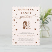 Invitation Nothing Fancy Just Love Western Rustic Wedding (Debout devant)