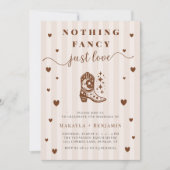 Invitation Nothing Fancy Just Love Western Rustic Wedding (Devant)