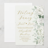 Invitation Nothing Fancy Just Love White Roses Elopement (Devant / Derrière)