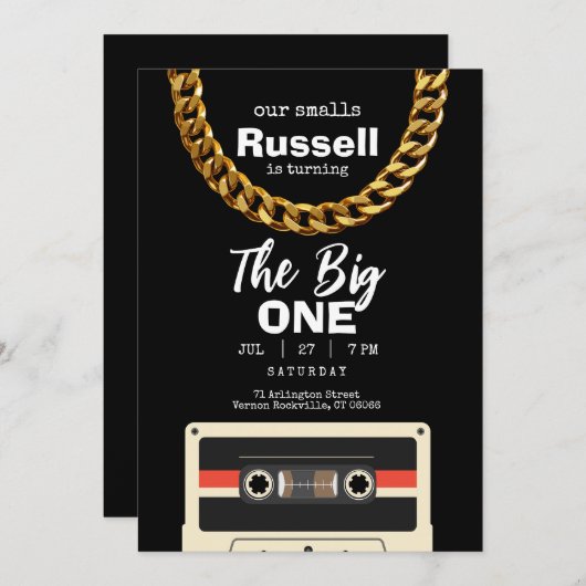 Invitation notoire d'un 1er anniversaire (Devant / Derrière)