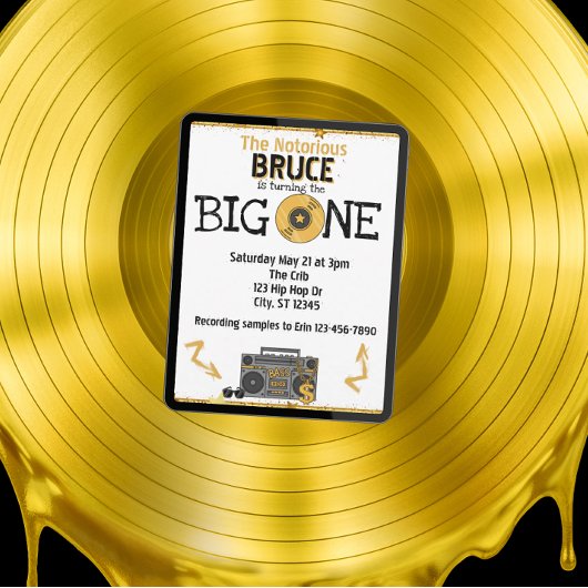 Invitation Notorious Big One Hip Hop 1st Birthday