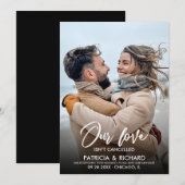 Invitation Notre amour n’est pas annulé Mariage Nouvelle phot (Devant / Derrière)
