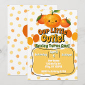 Invitation Notre anniversaire de clémentine Little Cutie (Devant / Derrière)