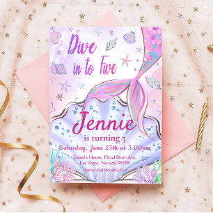 Invitation Notre Anniversaire De Sirène Sous La Fête De La Me