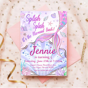 Invitation Notre Anniversaire De Sirène Sous La Fête De La Me