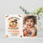 Invitation Notre Aquarelle Citrouille douce premier anniversa (Debout devant)