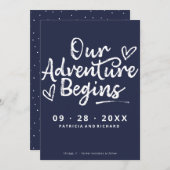Invitation Notre Aventure Commence À Enregistrer La Date Non  (Devant / Derrière)